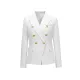 Buttoned Long Sleeves Notched Collar Outerwear Blazer