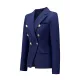 Buttoned Long Sleeves Notched Collar Outerwear Blazer