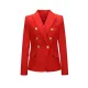 Buttoned Long Sleeves Notched Collar Outerwear Blazer