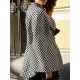 Houndstooth Tied Waist Batwing Sleeves Long Sleeves Stand Collar Outerwear Cape Houndstooth Tied Waist Batwing Sleeves Long Sleeves Stand Collar Outerwear Cape