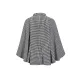 Houndstooth Tied Waist Batwing Sleeves Long Sleeves Stand Collar Outerwear Cape Houndstooth Tied Waist Batwing Sleeves Long Sleeves Stand Collar Outerwear Cape
