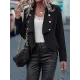 Buttoned Split-Joint Long Sleeves Skinny Lapel Outerwear Blazer Buttoned Split-Joint Long Sleeves Skinny Lapel Outerwear Blazer