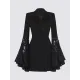 Asymmetric Buttoned Solid Color Split-Joint Flared Sleeves Long Sleeves Notched Collar Outerwear Blazer Asymmetric Buttoned Solid Color Split-Joint Flared Sleeves Long Sleeves Notched Collar Outerwear Blazer