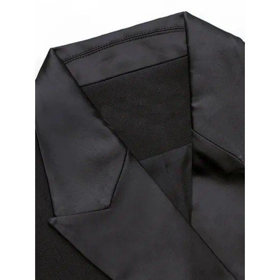 Asymmetric Buttoned Solid Color Split-Joint Flared Sleeves Long Sleeves Notched Collar Outerwear Blazer Asymmetric Buttoned Solid Color Split-Joint Flared Sleeves Long Sleeves Notched Collar Outerwear Blazer