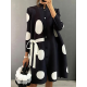 Long Sleeves Loose Asymmetric Buttoned Polka-Dot Tied Mock Neck Jackets&Coats Midi Dresses Outerwear Long Sleeves Loose Asymmetric Buttoned Polka-Dot Tied Mock Neck Jackets&Coats Midi Dresses Outerwear