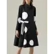 Long Sleeves Loose Asymmetric Buttoned Polka-Dot Tied Mock Neck Jackets&Coats Midi Dresses Outerwear Long Sleeves Loose Asymmetric Buttoned Polka-Dot Tied Mock Neck Jackets&Coats Midi Dresses Outerwear