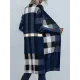 Plaid Long Sleeves Loose Collarless Outerwear