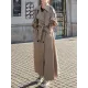 Buckle Buttoned Split-Back Tied Waist Long Sleeves Loose Lapel Trench Coats Outerwear Buckle Buttoned Split-Back Tied Waist Long Sleeves Loose Lapel Trench Coats Outerwear