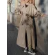 Buckle Buttoned Split-Back Tied Waist Long Sleeves Loose Lapel Trench Coats Outerwear Buckle Buttoned Split-Back Tied Waist Long Sleeves Loose Lapel Trench Coats Outerwear