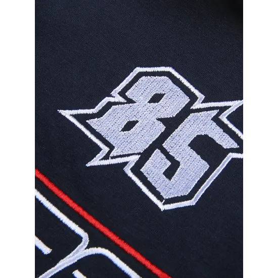 Contrast Color Letter Print Split-Joint Long Sleeves Skinny High Neck Jackets Contrast Color Letter Print Split-Joint Long Sleeves Skinny High Neck Jackets