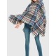 Fringed Hooded Keep Warm Plaid Shawl&Cloak Cape Fringed Hooded Keep Warm Plaid Shawl&Cloak Cape
