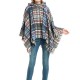 Fringed Hooded Keep Warm Plaid Shawl&Cloak Cape Fringed Hooded Keep Warm Plaid Shawl&Cloak Cape