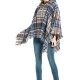 Fringed Hooded Keep Warm Plaid Shawl&Cloak Cape Fringed Hooded Keep Warm Plaid Shawl&Cloak Cape