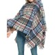 Fringed Hooded Keep Warm Plaid Shawl&Cloak Cape Fringed Hooded Keep Warm Plaid Shawl&Cloak Cape