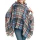 Fringed Hooded Keep Warm Plaid Shawl&Cloak Cape Fringed Hooded Keep Warm Plaid Shawl&Cloak Cape