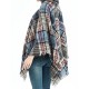 Fringed Hooded Keep Warm Plaid Shawl&Cloak Cape Fringed Hooded Keep Warm Plaid Shawl&Cloak Cape