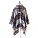 Fringed Hooded Keep Warm Plaid Shawl&Cloak Cape Fringed Hooded Keep Warm Plaid Shawl&Cloak Cape
