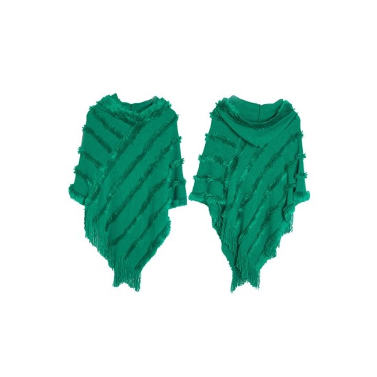 Hooded Keep Warm Solid Color Tasseled Shawl&Cloak Cape Hooded Keep Warm Solid Color Tasseled Shawl&Cloak Cape