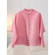 Buttoned Pleated Pockets Solid Color Long Sleeves Loose Round-Neck Outerwear Buttoned Pleated Pockets Solid Color Long Sleeves Loose Round-Neck Outerwear