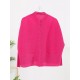 Buttoned Pleated Pockets Solid Color Long Sleeves Loose Round-Neck Outerwear Buttoned Pleated Pockets Solid Color Long Sleeves Loose Round-Neck Outerwear