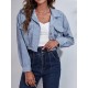 Buttoned Elasticity Pleated Long Sleeves Loose Lapel Outerwear Jackets Buttoned Elasticity Pleated Long Sleeves Loose Lapel Outerwear Jackets
