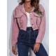 Buttoned Elasticity Pleated Long Sleeves Loose Lapel Outerwear Jackets Buttoned Elasticity Pleated Long Sleeves Loose Lapel Outerwear Jackets
