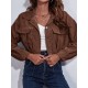 Buttoned Elasticity Pleated Long Sleeves Loose Lapel Outerwear Jackets Buttoned Elasticity Pleated Long Sleeves Loose Lapel Outerwear Jackets