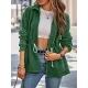 Drawstring Solid Color Velvet Zipper Long Sleeves Loose Stand Collar Outerwear Drawstring Solid Color Velvet Zipper Long Sleeves Loose Stand Collar Outerwear