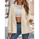 Drawstring Solid Color Velvet Zipper Long Sleeves Loose Stand Collar Outerwear Drawstring Solid Color Velvet Zipper Long Sleeves Loose Stand Collar Outerwear