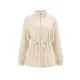 Drawstring Solid Color Velvet Zipper Long Sleeves Loose Stand Collar Outerwear Drawstring Solid Color Velvet Zipper Long Sleeves Loose Stand Collar Outerwear