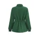 Drawstring Solid Color Velvet Zipper Long Sleeves Loose Stand Collar Outerwear Drawstring Solid Color Velvet Zipper Long Sleeves Loose Stand Collar Outerwear