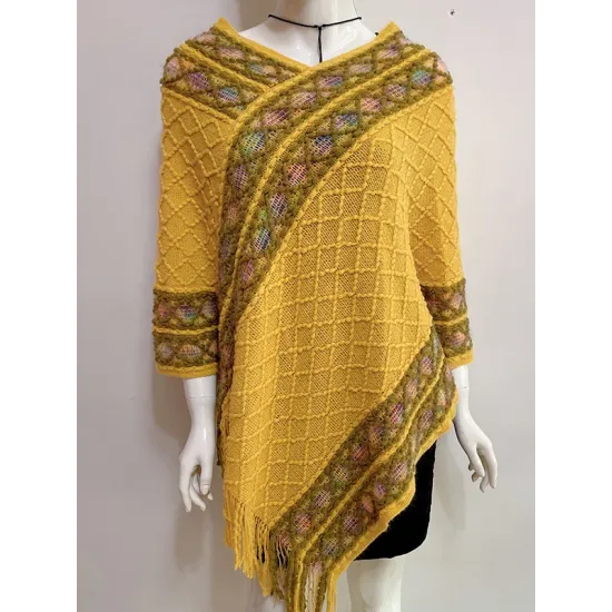 Asymmetric Tasseled Loose V-Neck Shawl&Cloak Cape
