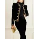 Long Sleeves Buttoned Round-Neck Jackets Long Sleeves Buttoned Round-Neck Jackets