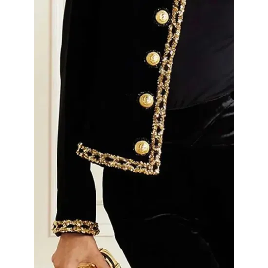 Long Sleeves Buttoned Round-Neck Jackets Long Sleeves Buttoned Round-Neck Jackets