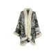 Jacquard Keep Warm Velvet Long Sleeves Loose Collarless Shawl Cape Jacquard Keep Warm Velvet Long Sleeves Loose Collarless Shawl Cape