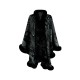 Jacquard Keep Warm Velvet Long Sleeves Loose Collarless Shawl Cape Jacquard Keep Warm Velvet Long Sleeves Loose Collarless Shawl Cape