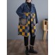 Buttoned Fringed Plaid Pockets Split-Joint Long Sleeves Loose Notched Collar Denim Outerwear Buttoned Fringed Plaid Pockets Split-Joint Long Sleeves Loose Notched Collar Denim Outerwear
