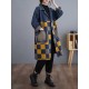 Buttoned Fringed Plaid Pockets Split-Joint Long Sleeves Loose Notched Collar Denim Outerwear Buttoned Fringed Plaid Pockets Split-Joint Long Sleeves Loose Notched Collar Denim Outerwear
