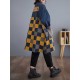 Buttoned Fringed Plaid Pockets Split-Joint Long Sleeves Loose Notched Collar Denim Outerwear Buttoned Fringed Plaid Pockets Split-Joint Long Sleeves Loose Notched Collar Denim Outerwear