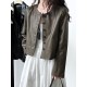 Buttoned Pockets Long Sleeves Loose Round-neck Jackets Buttoned Pockets Long Sleeves Loose Round-neck Jackets