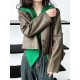 Buttoned Pockets Long Sleeves Loose Round-neck Jackets Buttoned Pockets Long Sleeves Loose Round-neck Jackets
