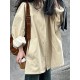 Pockets Solid Color Long Sleeves Loose Stand Collar Trench Coats Outerwear Pockets Solid Color Long Sleeves Loose Stand Collar Trench Coats Outerwear