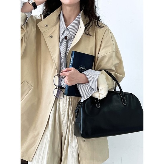 Pockets Solid Color Long Sleeves Loose Stand Collar Trench Coats Outerwear Pockets Solid Color Long Sleeves Loose Stand Collar Trench Coats Outerwear