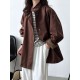Pockets Solid Color Long Sleeves Loose Stand Collar Trench Coats Outerwear Pockets Solid Color Long Sleeves Loose Stand Collar Trench Coats Outerwear