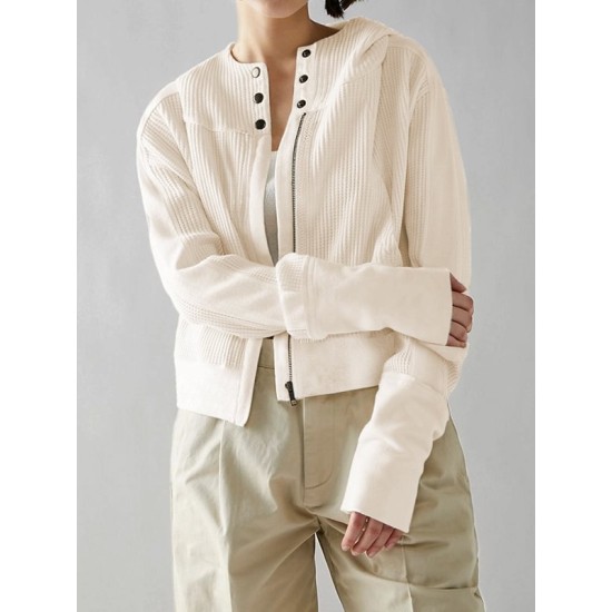 Buttoned Pockets Split-Joint Zipper Hooded Long Sleeves Hooded Outerwear Buttoned Pockets Split-Joint Zipper Hooded Long Sleeves Hooded Outerwear