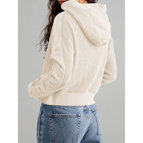 Buttoned Pockets Split-Joint Zipper Hooded Long Sleeves Hooded Outerwear Buttoned Pockets Split-Joint Zipper Hooded Long Sleeves Hooded Outerwear