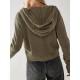 Buttoned Pockets Split-Joint Zipper Hooded Long Sleeves Hooded Outerwear Buttoned Pockets Split-Joint Zipper Hooded Long Sleeves Hooded Outerwear