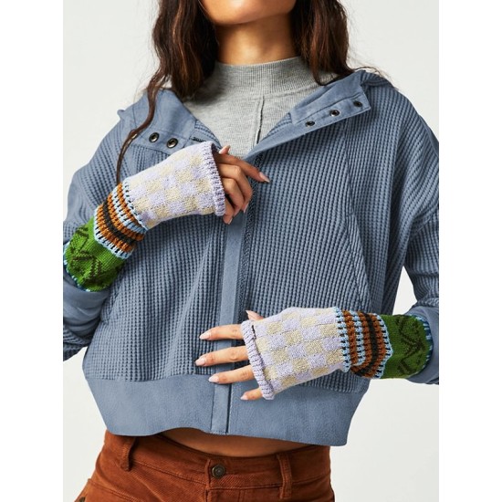 Buttoned Pockets Split-Joint Zipper Hooded Long Sleeves Hooded Outerwear Buttoned Pockets Split-Joint Zipper Hooded Long Sleeves Hooded Outerwear