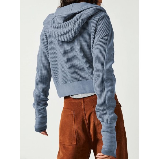 Buttoned Pockets Split-Joint Zipper Hooded Long Sleeves Hooded Outerwear Buttoned Pockets Split-Joint Zipper Hooded Long Sleeves Hooded Outerwear