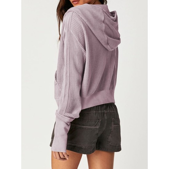 Buttoned Pockets Split-Joint Zipper Hooded Long Sleeves Hooded Outerwear Buttoned Pockets Split-Joint Zipper Hooded Long Sleeves Hooded Outerwear